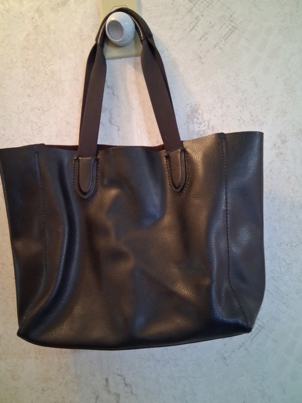 Coach Large Derby Tote in Black Pebbled Leather